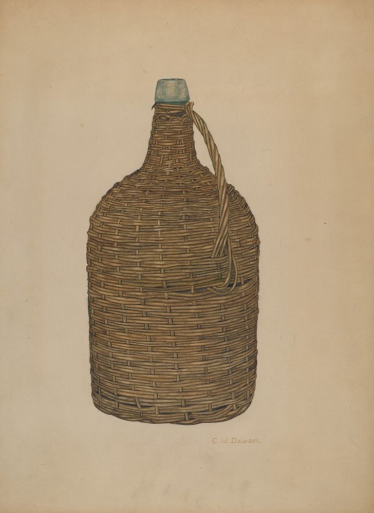 Wicker Demijohn (ca.1940) by Clarence W. Dawson.