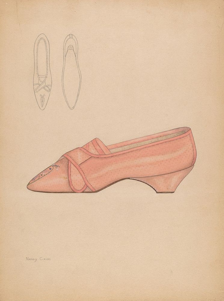 Woman's Slipper (c. 1937) by Nancy Crimi.  