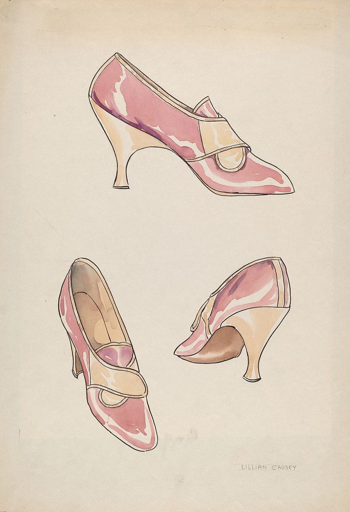 Woman's Slippers (ca.1936) by Lillian Causey.  