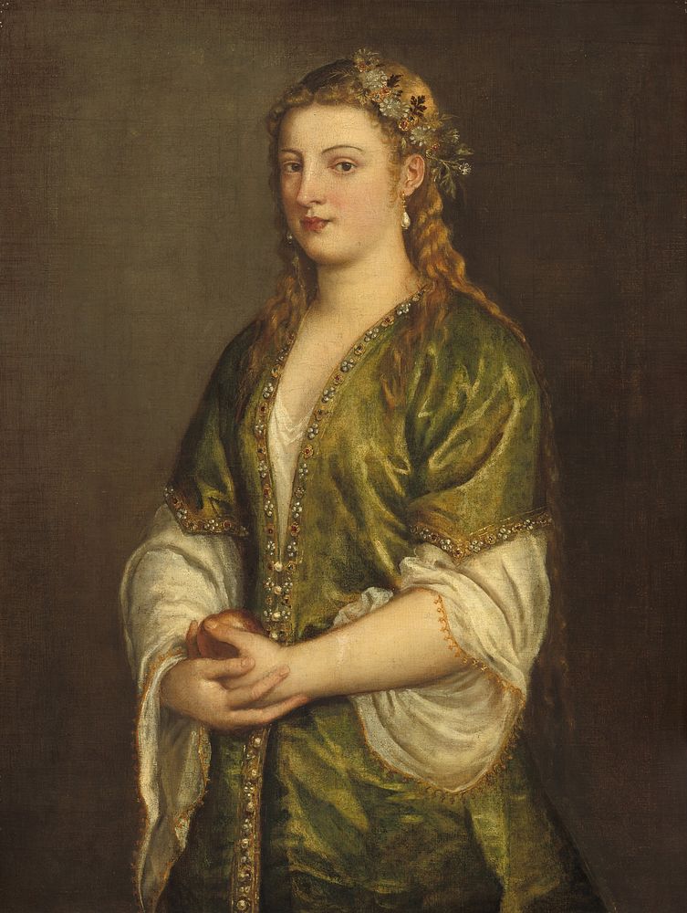 Woman Holding an Apple (ca. 1550) by Titian.  