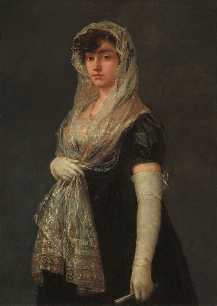 Francisco de Goya's Young Lady Wearing a Mantilla and Basquina (ca. 1800–1805). 