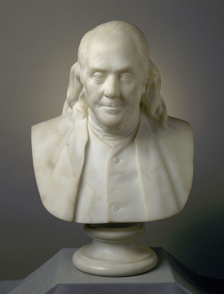 Benjamin Franklin (1851–73) sculpture in high resolution by Hiram Powers. 