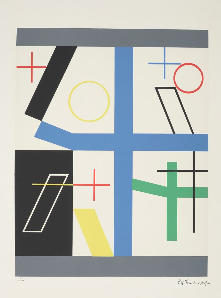 Quatre espaces &agrave; croix bris&eacute;e (1932) by Sophie Taeuber&ndash;Arp Original from The National Gallery of…