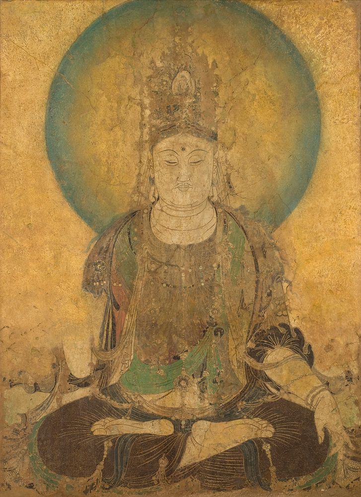Seated Bodhisattva Avalokiteśvara (Guanyin) (c.952) painting in high resolution by anonymous. 