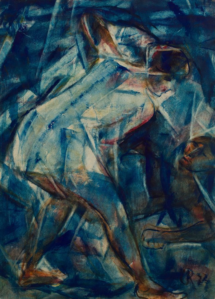Two Figures (1924) painting in high resolution by Christian Rohlfs. 