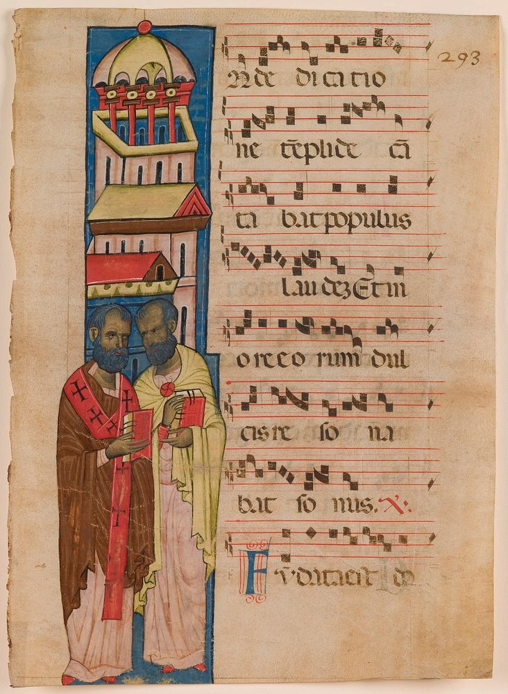 Saint Augustine and an Unidentified Saint, Dedication of a Church (c.1260&ndash;70) in high resolution by anonymous. 