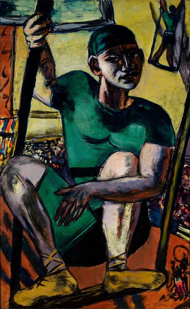 Acrobat on the Trapeze (1940) painting in high resolution by Max Beckmann. 