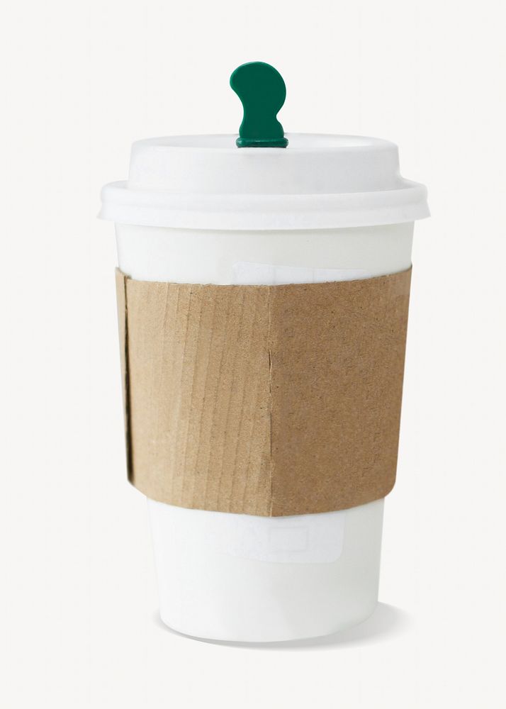 Paper coffee cup isolated image on white