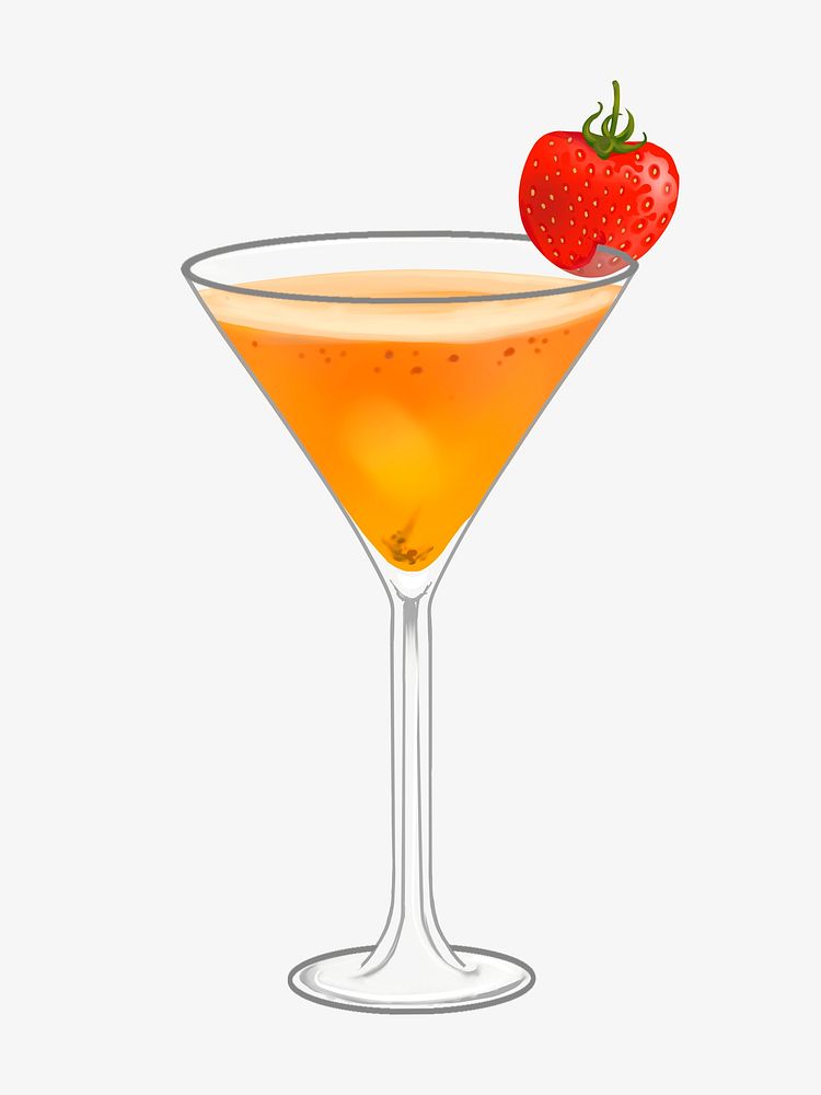 Tropical cocktail illustration, summer beverage