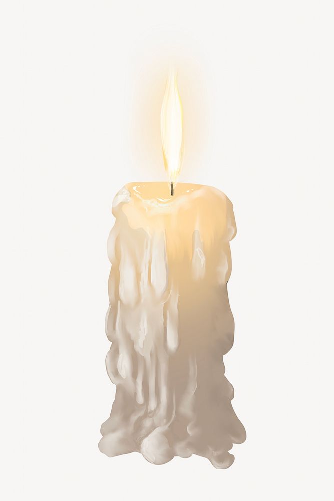 Melting candle illustration, Halloween design