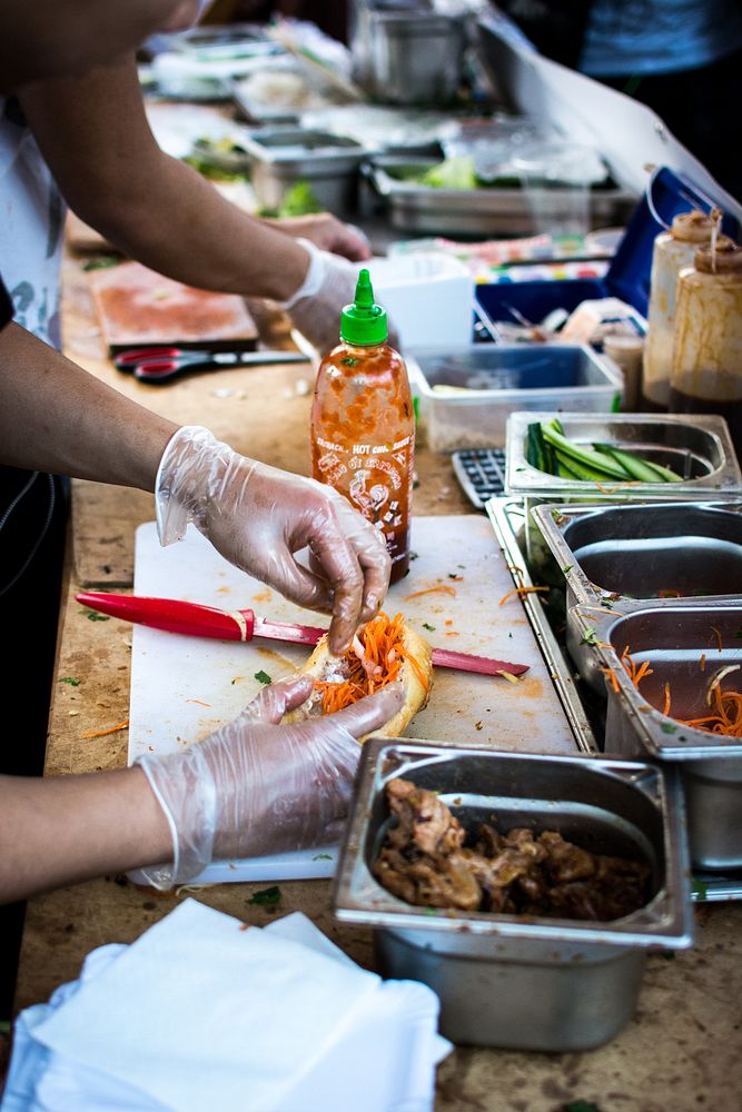 Vietnamese Banh Mi, street food. View public domain image source here