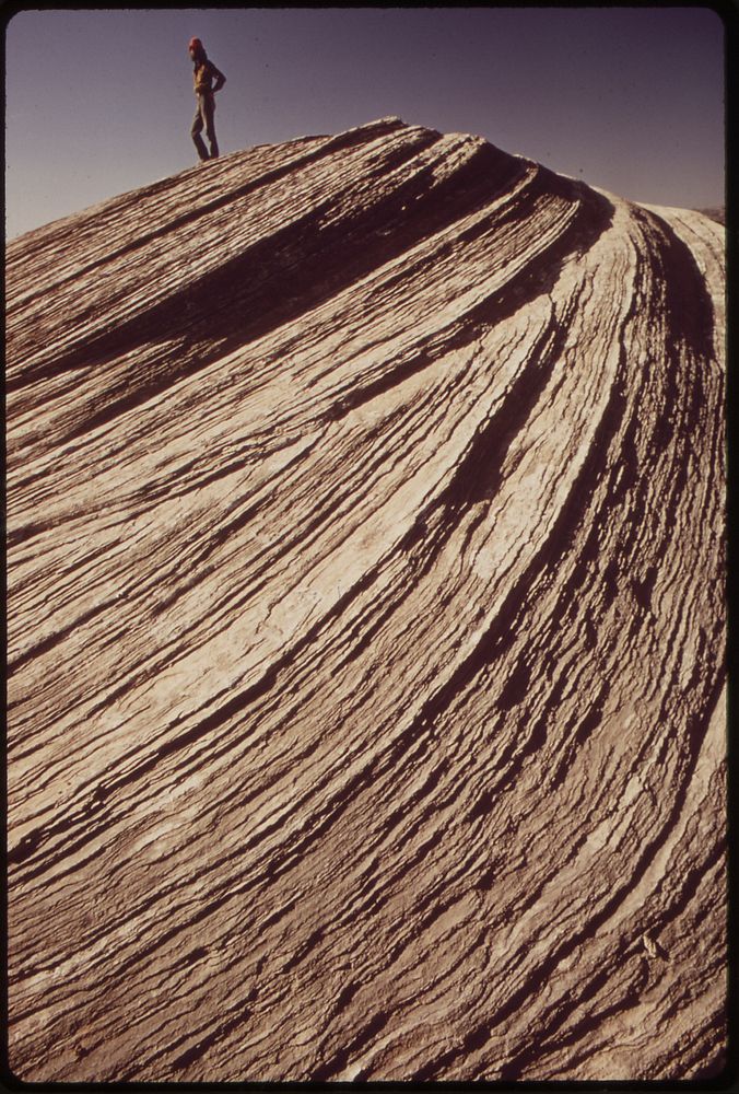 Crossbedded Sandstone of Catler Formation. Sand Dunes Have Been Transformed Into Sandstone, 05/1972. Original public domain…