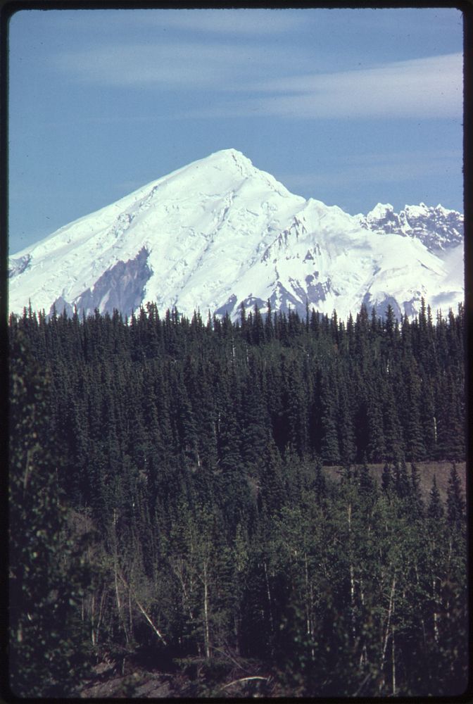 Mount Drum (Elevation 12,002 Feet) Seen From Copper Center Looking East. The 500 Mm Lens Shows the Dormant Volcano Rising…