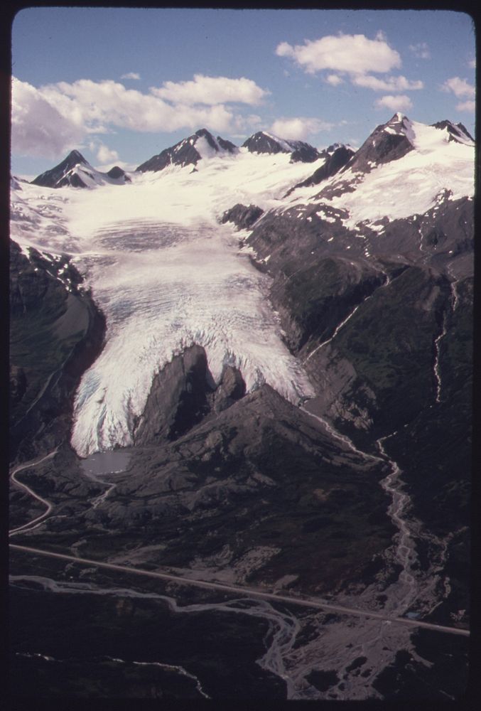 Worthington Glacier, Looking West Toward the Glacier Richardson Highway and Girls Mountain, the Prominent Peak on the Upper…