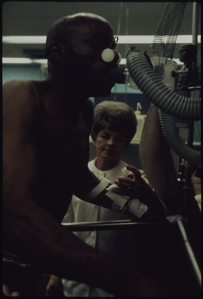 Tony Murphy Has His Lung Capacity Tested While Walking on a Treadmill at the Black Lung Laboratory at the Appalachian…