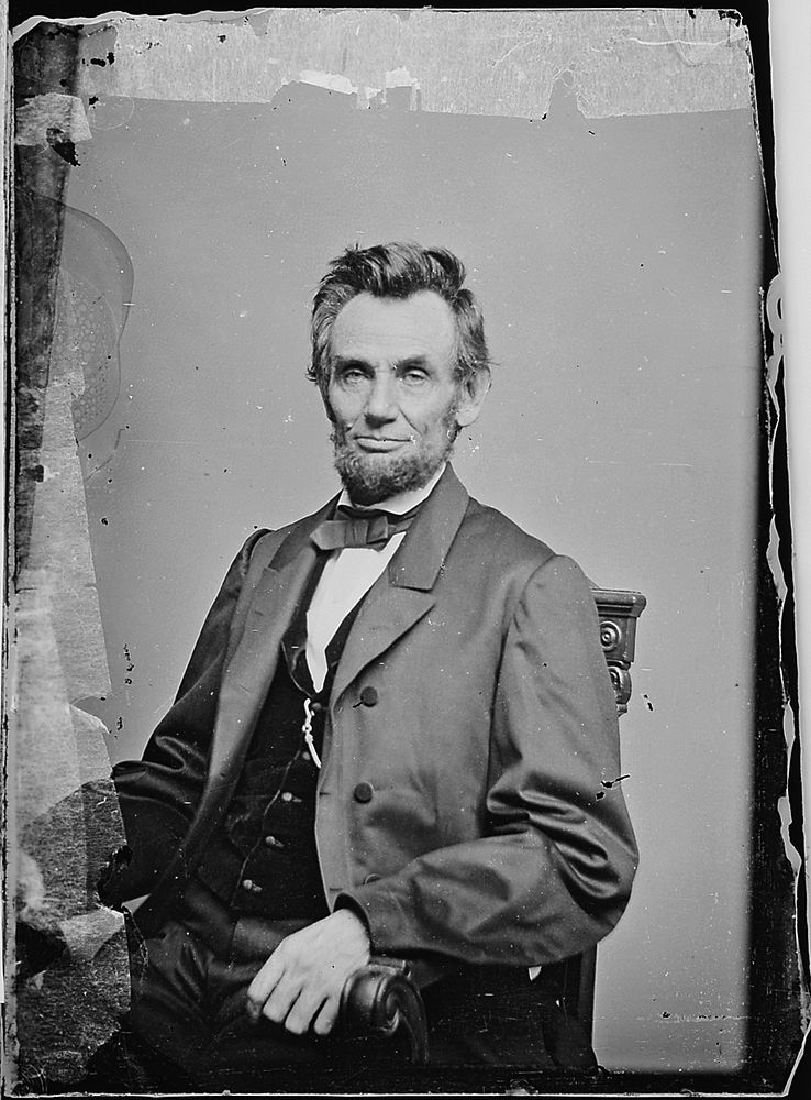 Abraham Lincoln by Mathew Brady. Original public domain image from Flickr