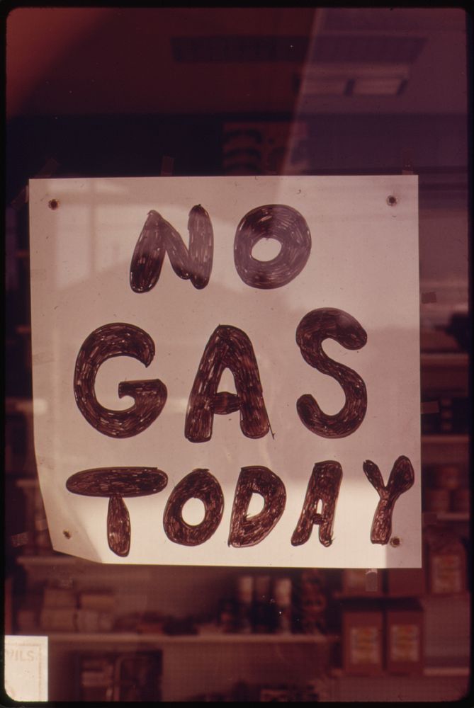 Gasoline Stations Such as This One at Lincoln City Were Closing Earlier and Staying Closed Longer, Including the Weekends…