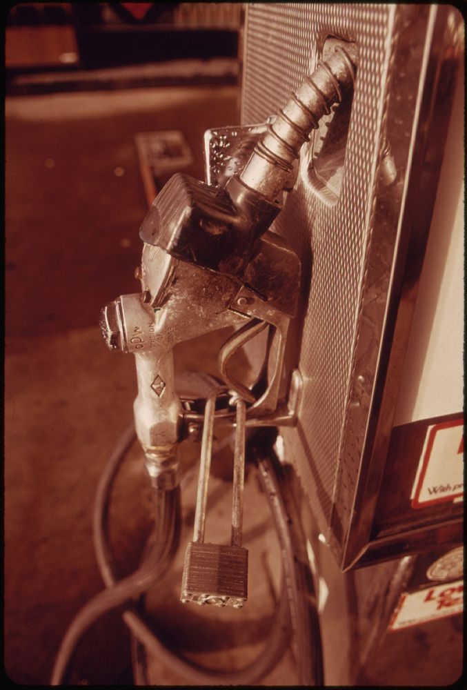 The Driving Public Became So Desperate for Gasoline That Many Stations Such as This One in Portland Had to Resort to Locking…