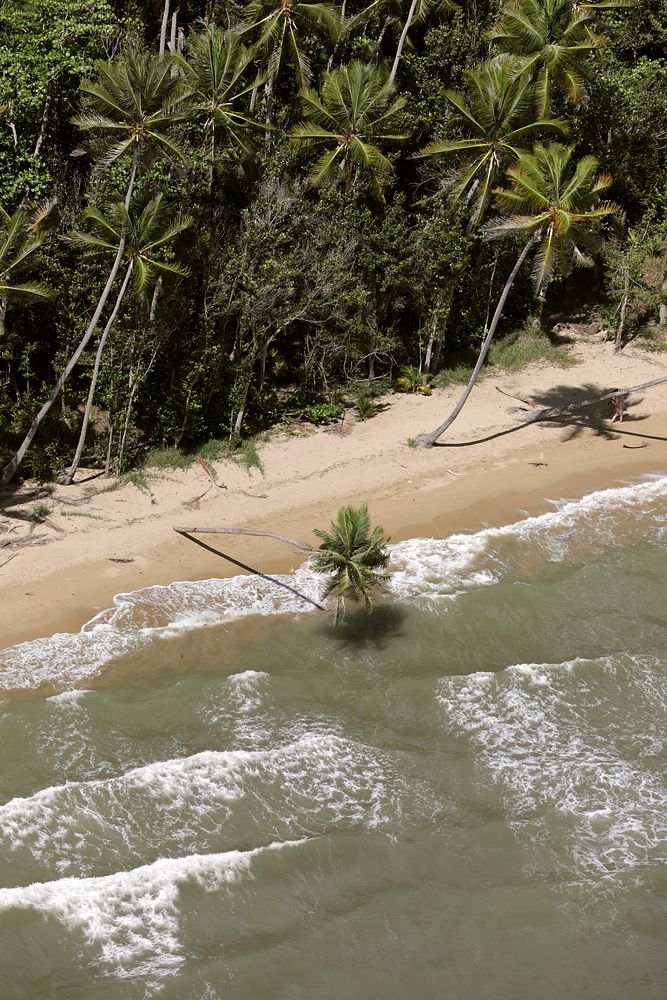 Often remote and desolate, one of hundreds of Puerto Rican beaches is seen from the air, April 3, 2019.