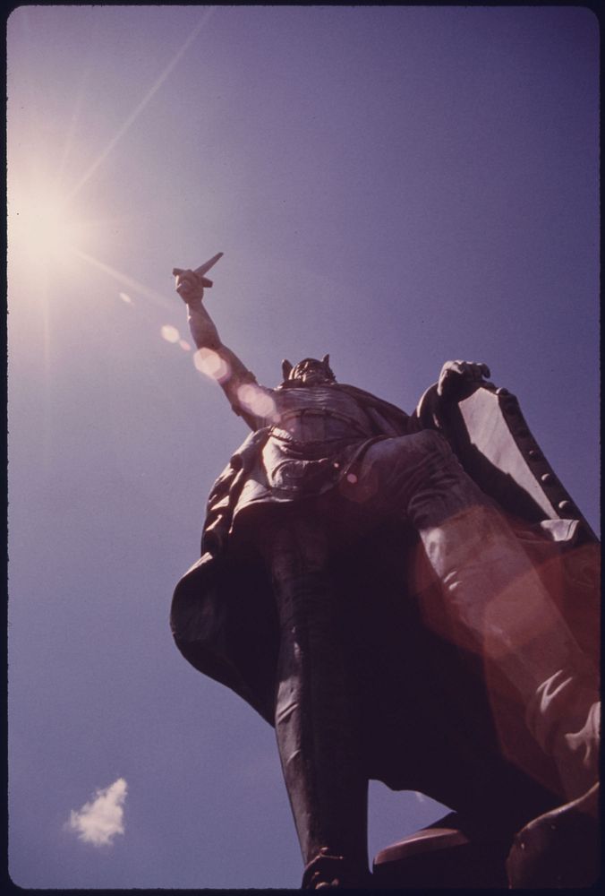 Closeup of the Statue of Hermann-Arminius, German Patriot Which Was Erected in New Ulm, Minnesota, in 1888.