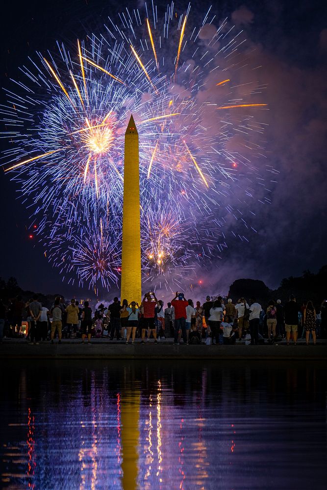 Washington, D.C. fireworks, Independence Day celebration. Original public domain image from Flickr