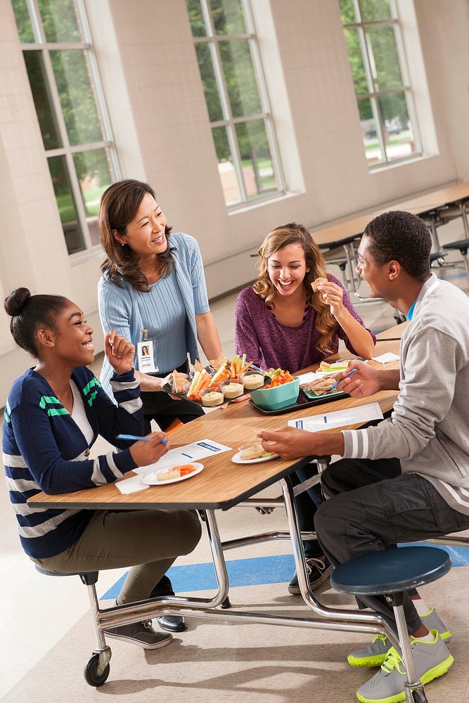 High school students participating in a school lunch taste test. Original public domain image from Flickr