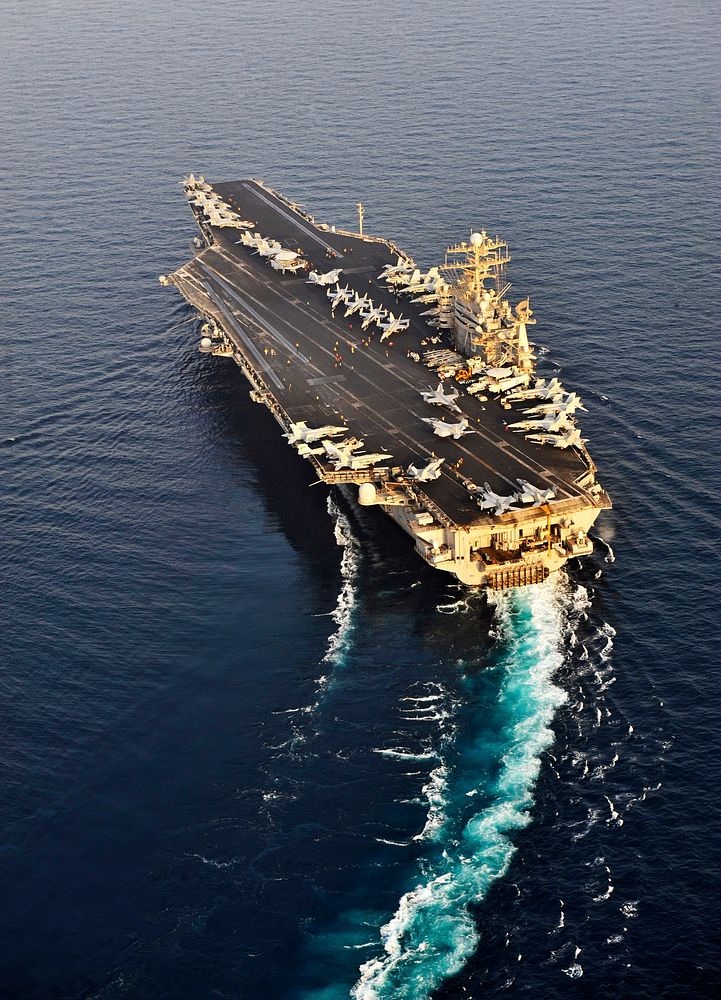 The aircraft carrier USS Harry S. Truman (CVN 75) transits the Persian Gulf during flight operations Oct. 27, 2010.