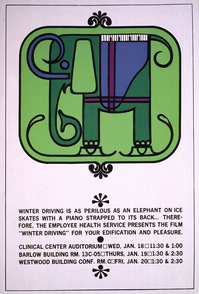 Winter Driving Is As Perilous As An Elephant On Ice Skates with a Piano Strapped to Its Back. Original public domain image…