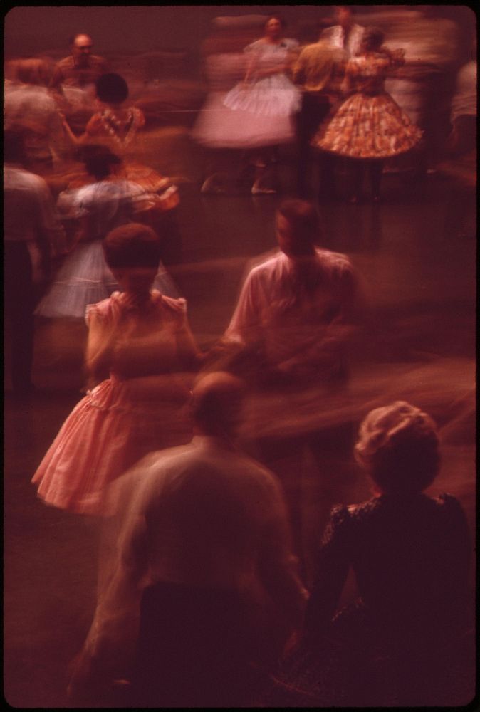 33rd Annual Square Dance Festival in Pershing Auditorium, May 1973. Photographer: O'Rear, Charles. Original public domain…