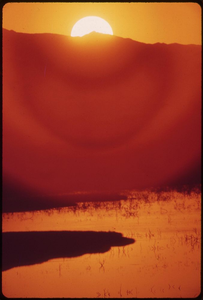 Sunset at Topock Marsh, formed by Colorado River, May 1972. Photographer: O'Rear, Charles. Original public domain image from…