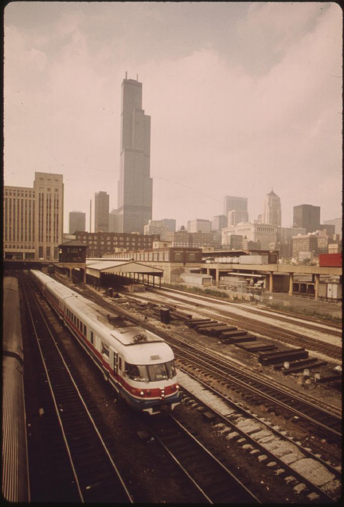 New Amtrak turboliner which now makes the passenger run between Chicago and St. Louis, Missouri, contrasts with the older…
