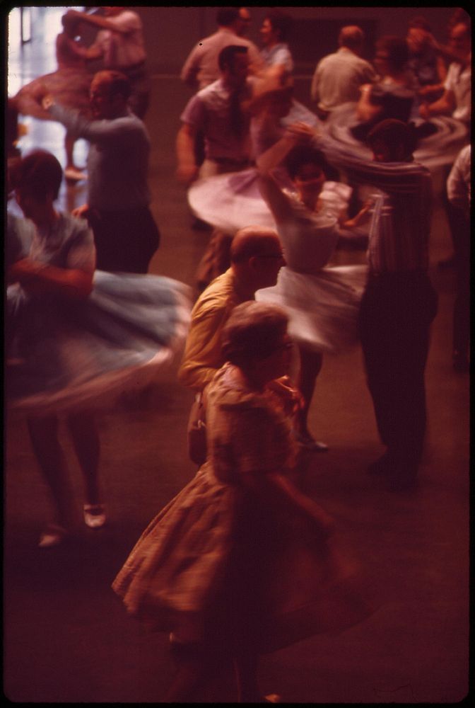 Lincoln's 33rd Annual Square Dance Festival, held in Pershing Memorial Auditorium, May 1973. Photographer: O'Rear, Charles.…