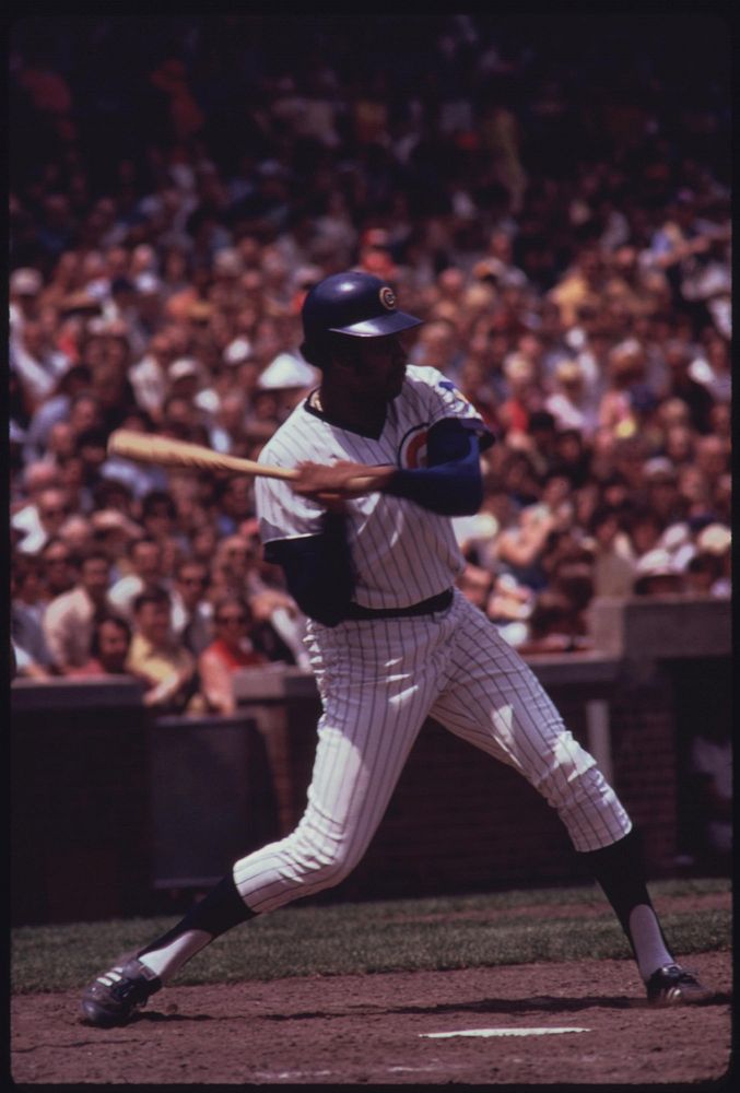 A Chicago Cubs Batter Awaits A Pitch From A Visiting Oakland A's Player In A Game At Wrigley Field, 07/1973. Photographer:…