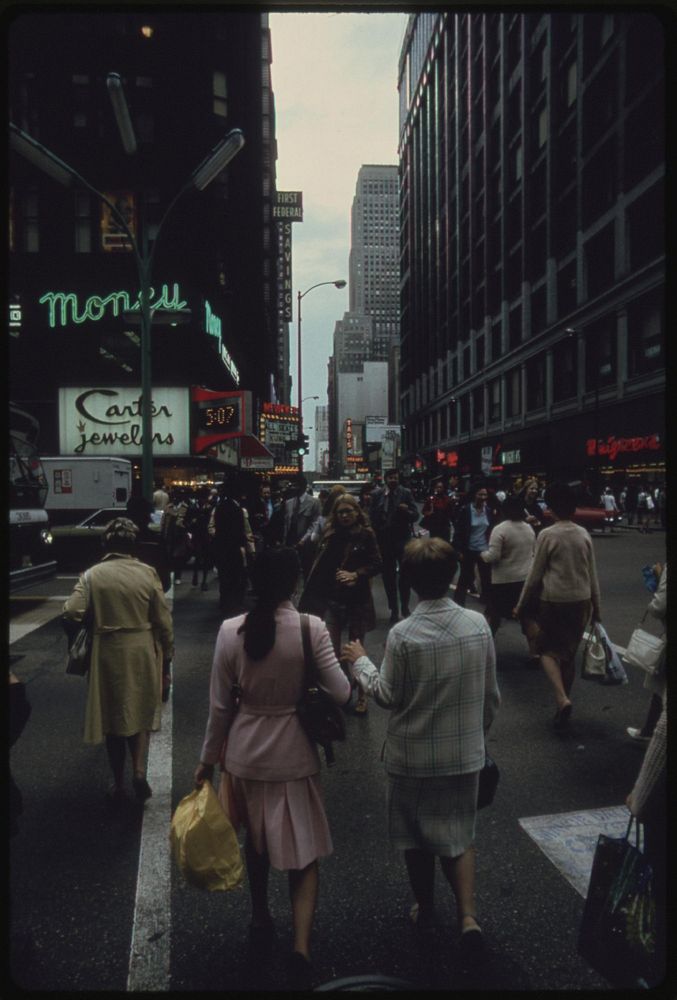 State Street In Downtown Chicago, Illinois, Part Of What Is Known As The "Loop", 10/1973. Photographer: White, John H.…