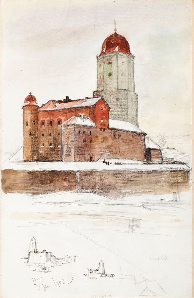 Viipurin linna 1902part of a sketchbook, by Albert Edelfelt