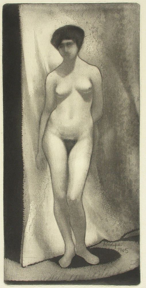 Female nude standing, 1905, Heikki Tandefelt