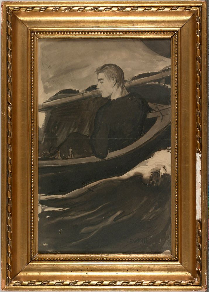 "hemåt i höstregn", 1896, by Magnus Enckell