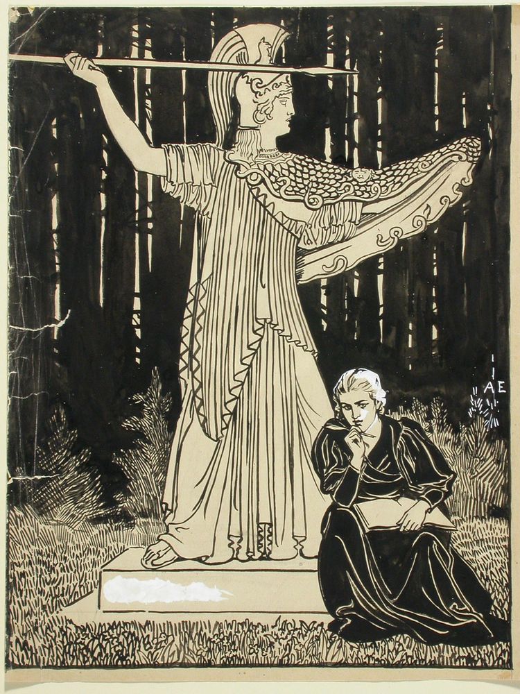 Ateneum-lehden kansikuva, julkaisija wentzel hagelstam, 1898, by Albert Edelfelt