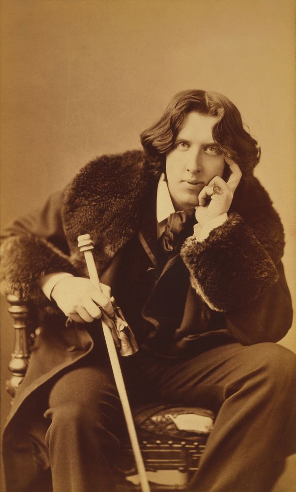 Oscar Wilde, sepia photography. View public domain image source here