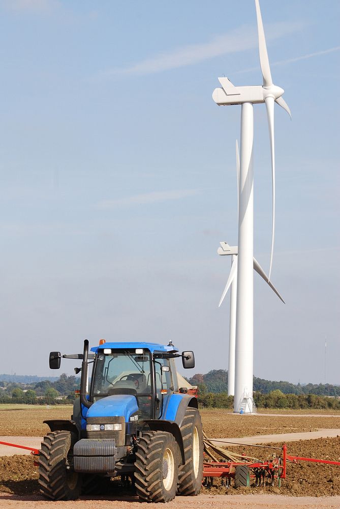 Wind turbine, smart agriculture. View public domain image source here