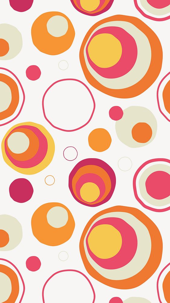 Retro colorful iPhone wallpaper, round pattern clipart vector