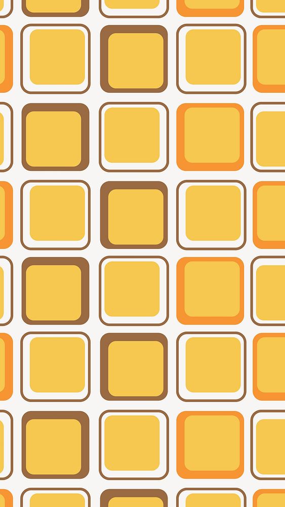 Yellow retro pattern iPhone wallpaper vector