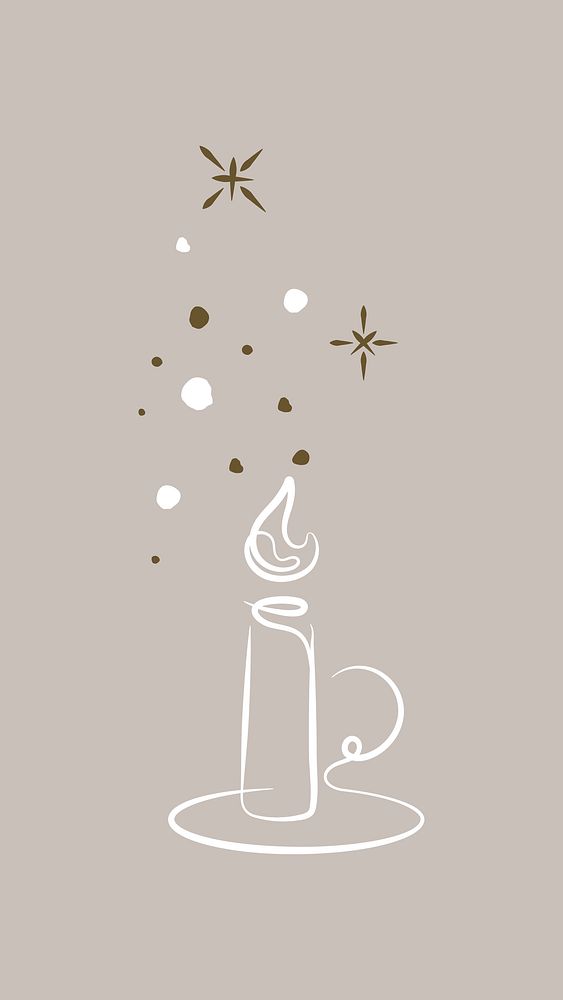 Ramadan candle doodle clipart vector