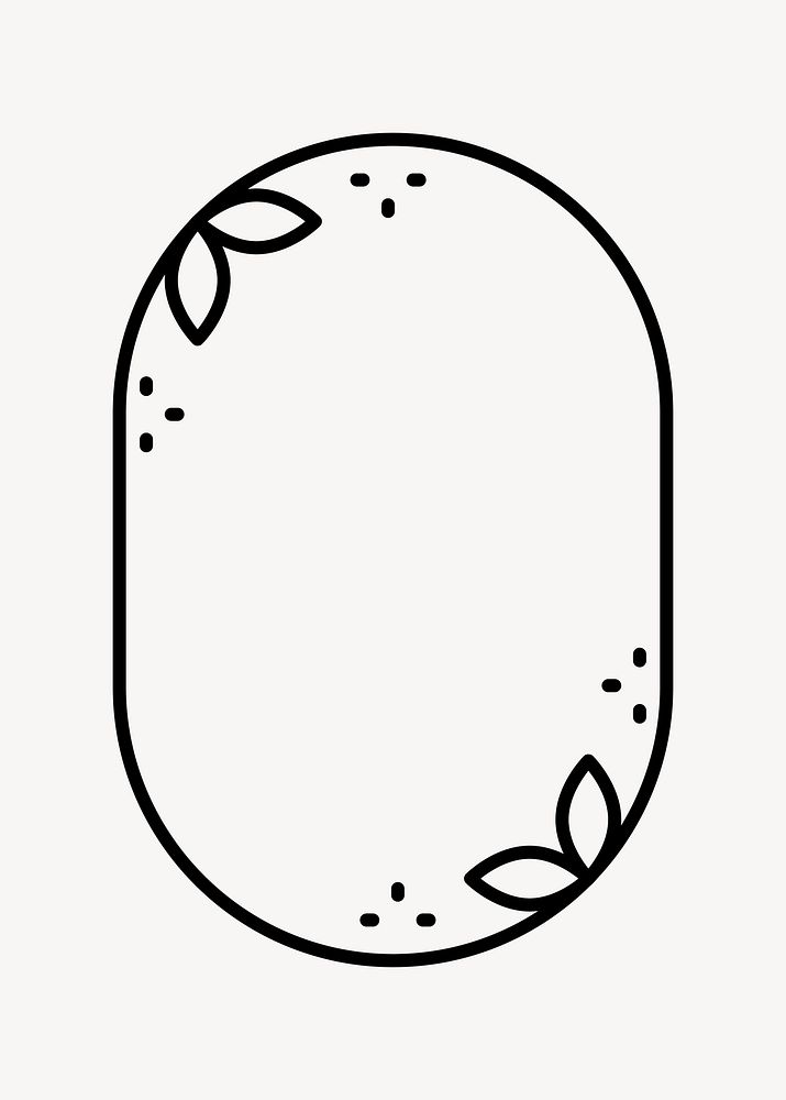 Oval leaf logo element vector