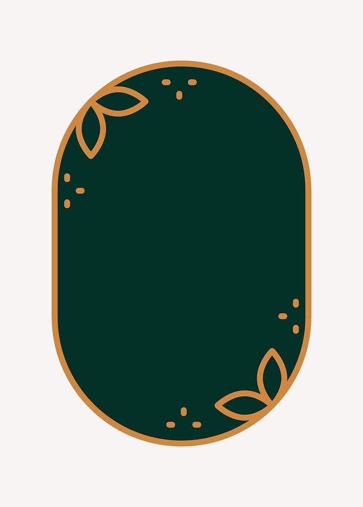 Oval leaf badge logo element psd