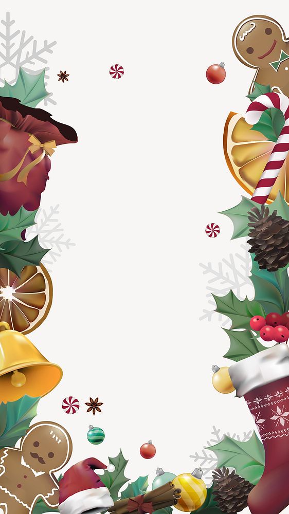 Christmas border iPhone wallpaper clipart vector