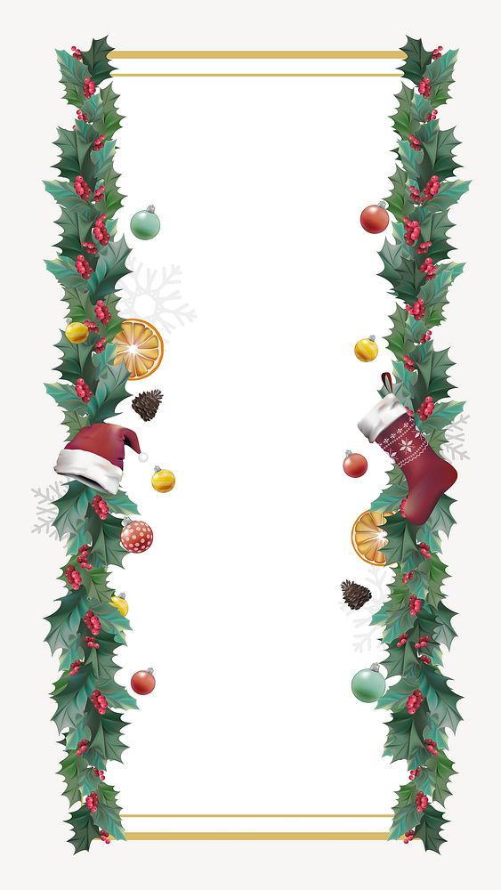 Christmas frame, festive border clipart vector