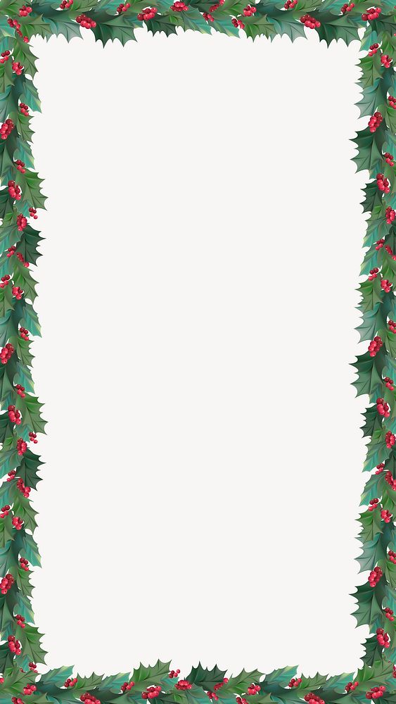 Christmas frame, festive iPhone wallpaper clipart vector