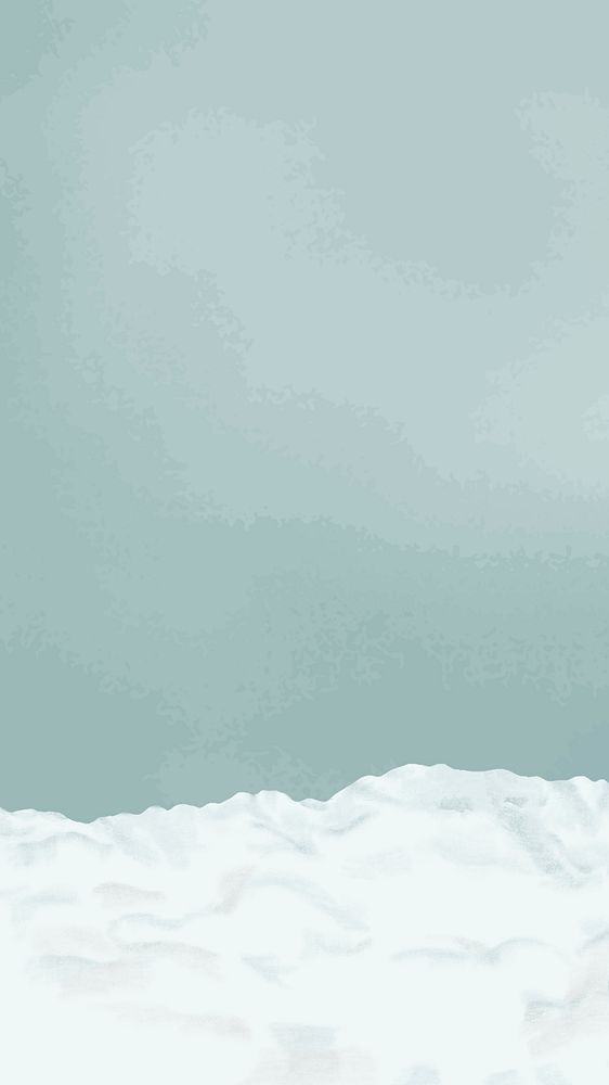 Winter aesthetic phone wallpaper, snow border background psd