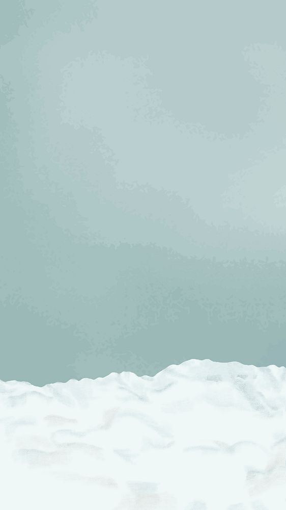 Winter aesthetic phone wallpaper, snow border background